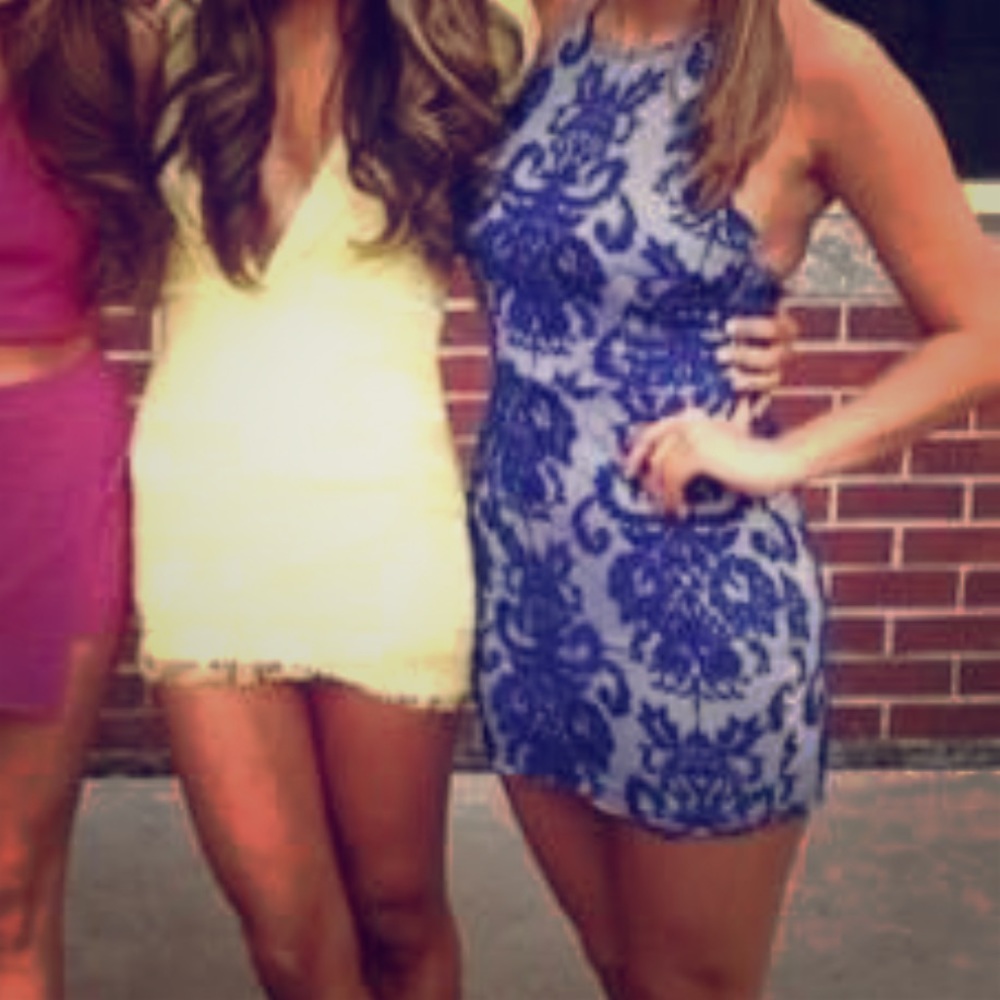 Blue mini dress